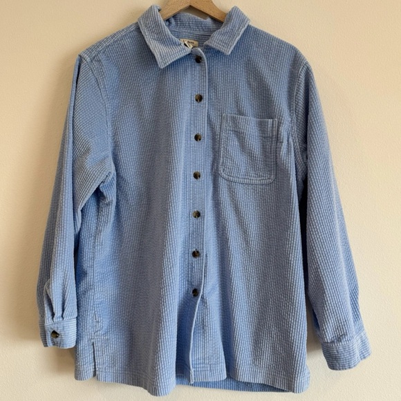 L.L. Bean Tops - LL Bean Women’s Wide Whale Corduroy Button Up Shirt Shacket Chore Outdoors Large